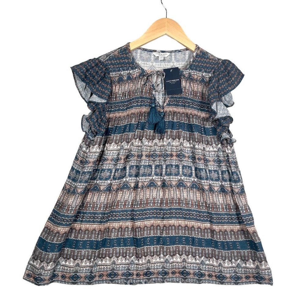 Lucky Brand Leah Flutter Sleeve top‎ sz M